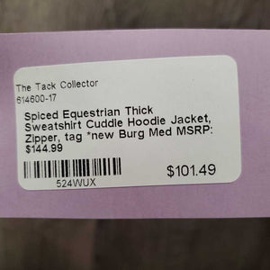 Thick Sweatshirt Cuddle Hoodie Jacket, Zipper, tag *new