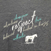 SS V Neck T Shirt, "Respect", tag *new
