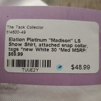 "Madison" LS Show Shirt, attached snap collar, tags *new
