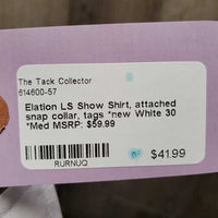 LS Show Shirt, attached snap collar, tags *new
