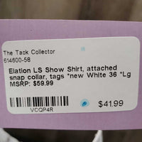 LS Show Shirt, attached snap collar, tags *new
