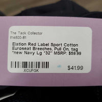 Cotton Euroseat Breeches, Pull On, tag *new
