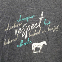 SS V Neck T Shirt, "Respect", tag *new
