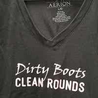 SS V Neck T Shirt,"Dirty Boots", tag *new