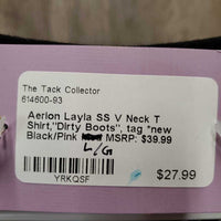 SS V Neck T Shirt,"Dirty Boots", tag *new