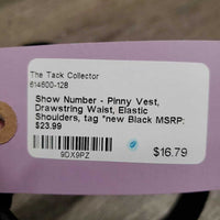 Show Number - Pinny Vest, Drawstring Waist, Elastic Shoulders, tag *new