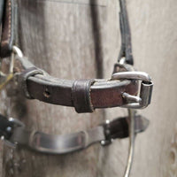 Thick Soft Leather Lever Noseband *gc, dirt, residue, peeling, older
