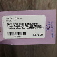 Thick Soft Leather Lever Noseband *gc, dirt, residue, peeling, older
