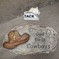 "God Bless Cowboys" Faux Stone Sign *like new