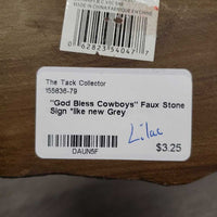 "God Bless Cowboys" Faux Stone Sign *like new
