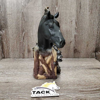 Western Horse and Fence Resin Statue - Decoration *vgc, mnr scratches & dust
