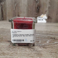 Cranberry Square Candle, Pewter Jumping Horse *like new
