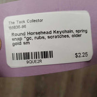 Round Horsehead Keychain, spring snap *gc, rubs, scratches, older