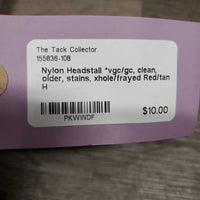 Nylon Headstall *vgc/gc, clean, older, stains, xhole/frayed
