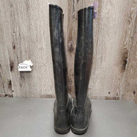 Pr Tall Soft Rubber Riding Boots *gc/fair, older, dirty, stains, rubs, scrapes
