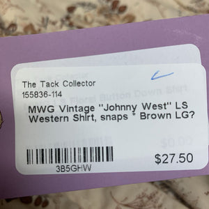 Vintage "Johnny West" LS Western Shirt, snaps *