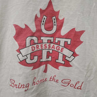 SS Crew Neck T Shirt "CET Dressage" *gc/fair, rubs, pills, pits, faded
