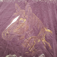 SS Crewneck T Shirt "Running Horses" *gc, mnr faded, hairy, rubs, pills