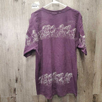 SS Crewneck T Shirt "Running Horses" *gc, mnr faded, hairy, rubs, pills
