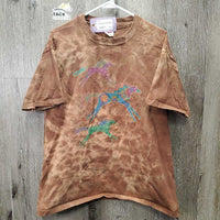 SS T Shirt "Aztec Horses" *gc, rubs, pills, older?