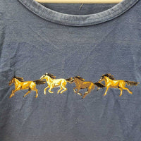SS T Shirt "Running Horses" *gc, faded shoulders, rubs & pills
