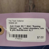 SS T Shirt "Running Horses" *gc, faded shoulders, rubs & pills