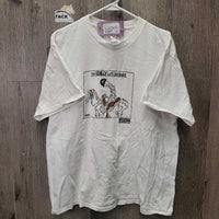 SS Crewneck Thick T Shirt, "The Really Late Outrider" *vgc, mnr stains & hair