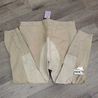 Hvy Cotton Full Seat Breeches *gc, older, pills, rubs, undone stitching