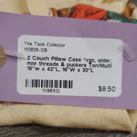 2 Couch Pillow Case *vgc, older, mnr threads & puckers
