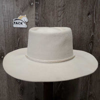 VINTAGE Light Felt Short Brim Western - Cowboy Hat, hat string *vgc, older, mnr stains
