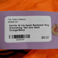 Hi-Vis Nylon Backpack Bag, Drawstring *like new
