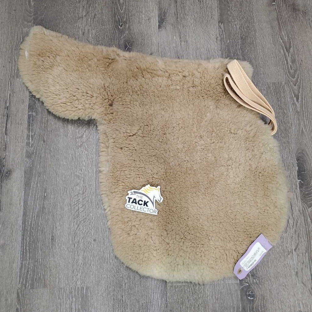 Sheepskin Hunter Saddle Pad *gc, older, clumpy, rubs, peeling, stains, mnr threads