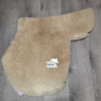 Sheepskin Hunter Saddle Pad *gc, older, clumpy, rubs, peeling, stains, mnr threads