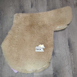 Sheepskin Hunter Saddle Pad *gc, older, clumpy, rubs, peeling, stains, mnr threads