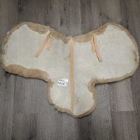 Sheepskin Hunter Saddle Pad *gc, older, clumpy, rubs, peeling, stains, mnr threads
