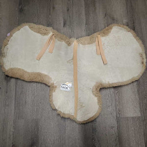 Sheepskin Hunter Saddle Pad *gc, older, clumpy, rubs, peeling, stains, mnr threads