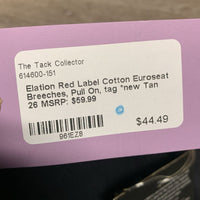 Cotton Euroseat Breeches, Pull On, tag *new