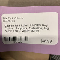 JUNIORS Hvy Cotton Jodphurs, 2 elastics, tag *new
