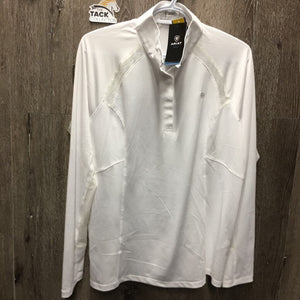 LS Sun Show Shirt, 1/4 Snap Up, attached snap collar, mesh sleeves, tag *new