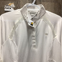 LS Sun Show Shirt, 1/4 Snap Up, attached snap collar, mesh sleeves, tag *new