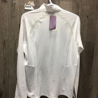 LS Sun Show Shirt, 1/4 Snap Up, attached snap collar, mesh sleeves, tag *new
