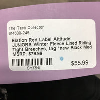 JUNIORS Winter Fleece Lined Riding Tight Breeches, tag *new
