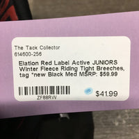 JUNIORS Winter Fleece Riding Tight Breeches, tag *new
