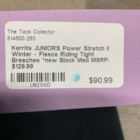 JUNIORS Power Stretch II Winter - Fleece Riding Tight Breeches *new
