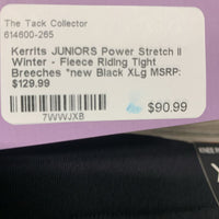 JUNIORS Power Stretch II Winter - Fleece Riding Tight Breeches *new
