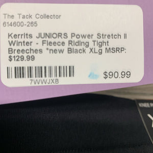 JUNIORS Power Stretch II Winter - Fleece Riding Tight Breeches *new