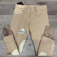 Hvy Cotton Euroseat Breeches, Pull On, tag *new
