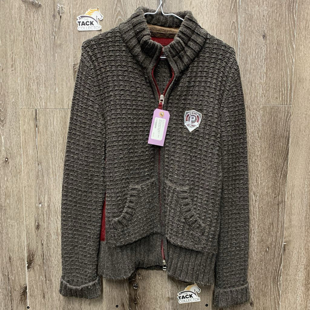 Cotton Knit Sweater, Zipper *gc, mnr hairy, rubs, pilly