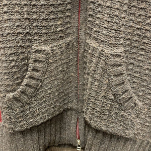 Cotton Knit Sweater, Zipper *gc, mnr hairy, rubs, pilly