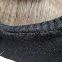 Knit V-Neck Sweater *gc, mnr hair, cracked logo, collar hole, faded